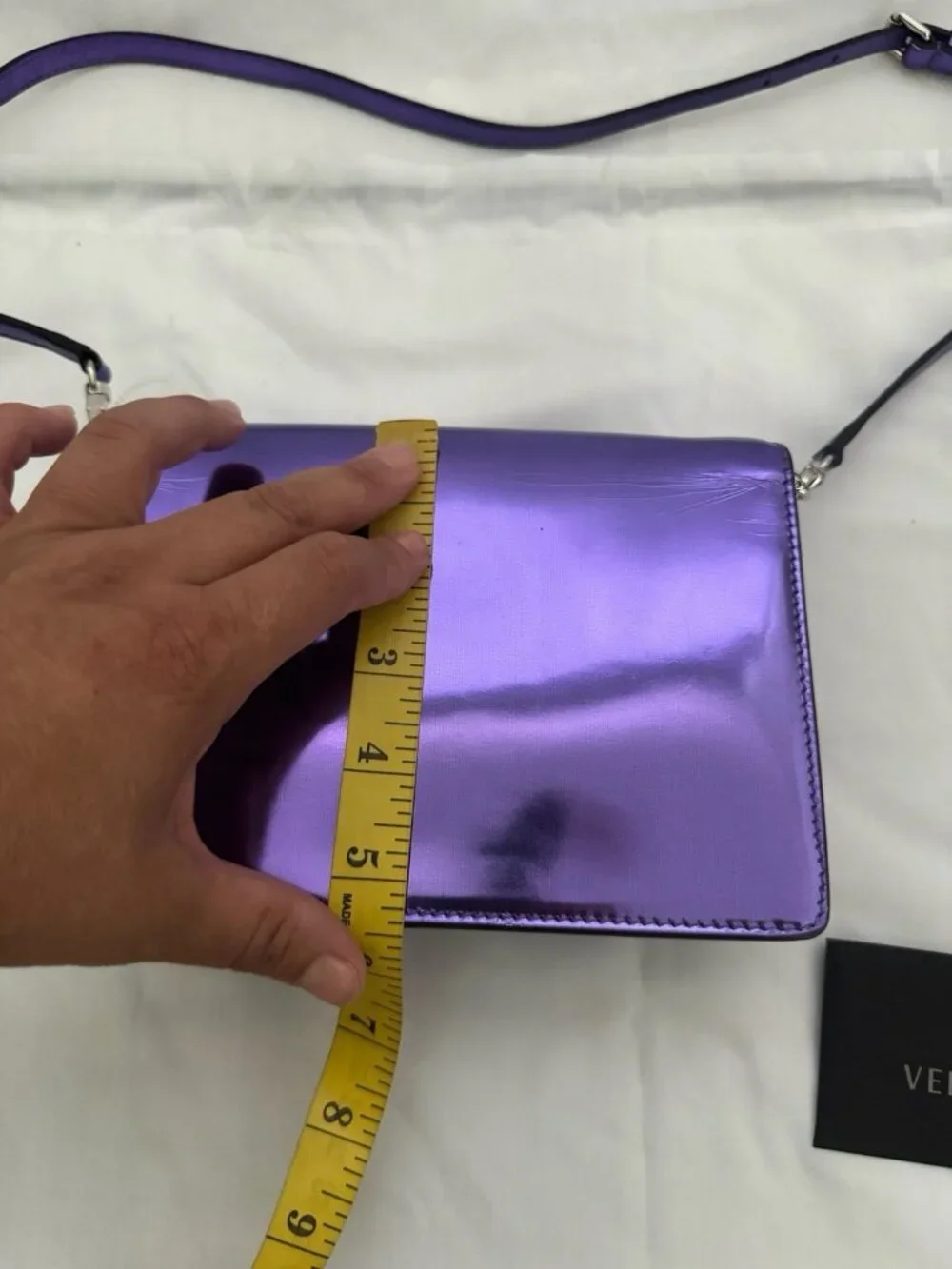 Authentic Versace Mini Crossbody Purple Leather Medusa Logo